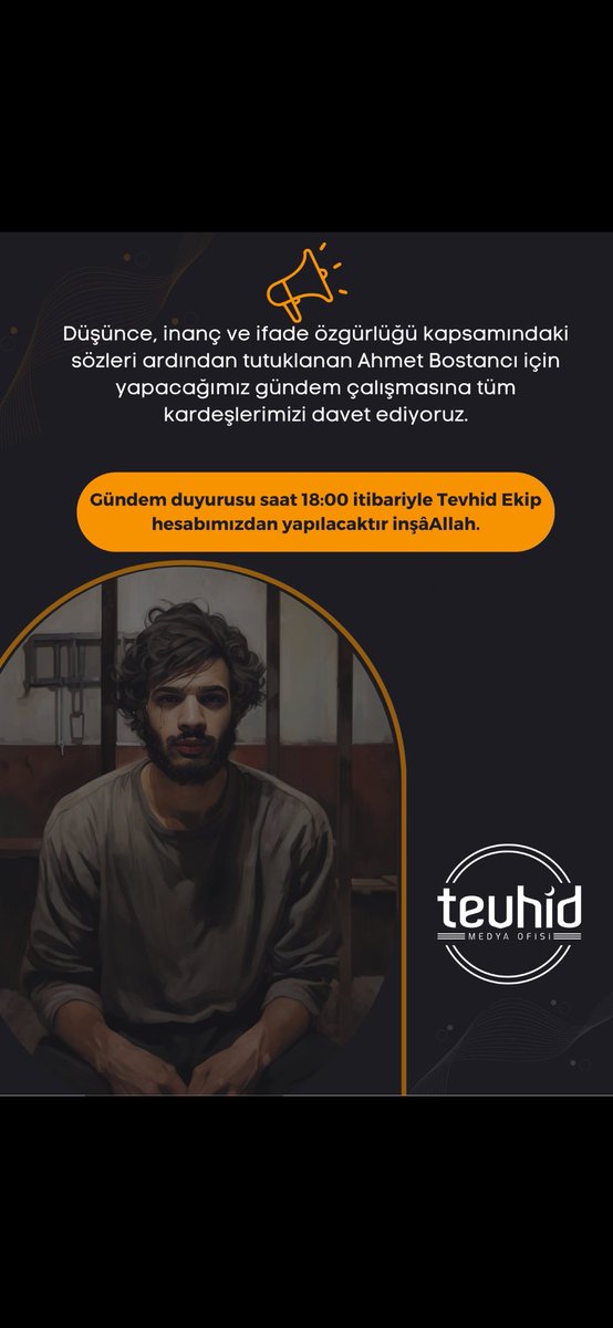 Düşünce özgürlüğü sadece onlara yasa, bize yasak maalesef...

#AhmetBostancıyaÖzgürlük