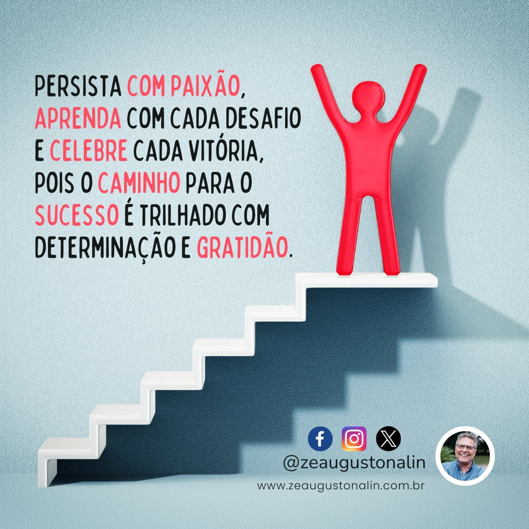 zeaugustonalin's tweet photo. O sucesso na vida é resultado de uma jornada marcada pela persistência e paixão. Cada desafio enfrentado deve ser encarado como uma oportunidade de aprendizado, uma chance de crescer e evoluir. 

#zeaugustonalin #nalin #magerj #RiodeJaneiro https://t.co/aJgsToH12x