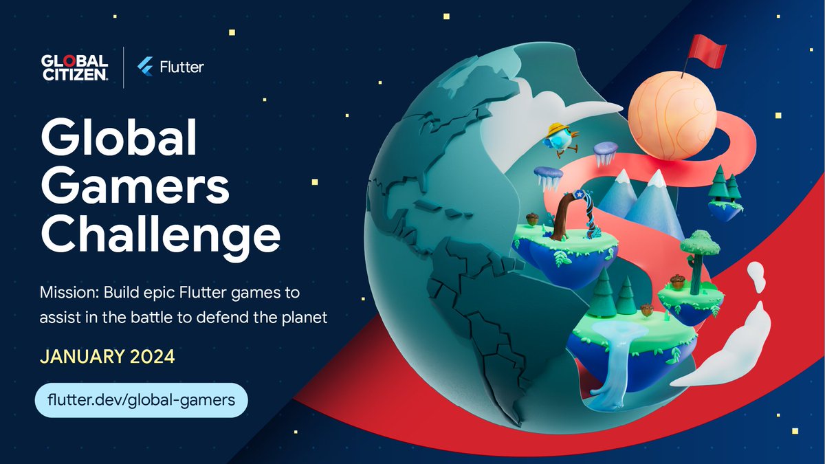 FlutterLahore's tweet image. Your next #Flutter challenge is HERE! 💙
The #GlobalGamers Challenge is an 8-week challenge to design, build, and publish sustainable games, sponsored by @FlutterDev and @GlblCtzn 🌎🎮💪
Learn more → flutter.dev/global-gamers