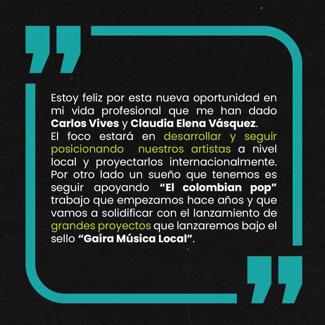 Bienvenido Álvaro Rizo nuevo director de Gaira Música Local🙌🏼 Nos alegra recibir una persona con tu trayectoria para seguir trabajando por todos nuestros proyectos. Gracias por unirte a los locales❤️ #ÚneteALosLocales