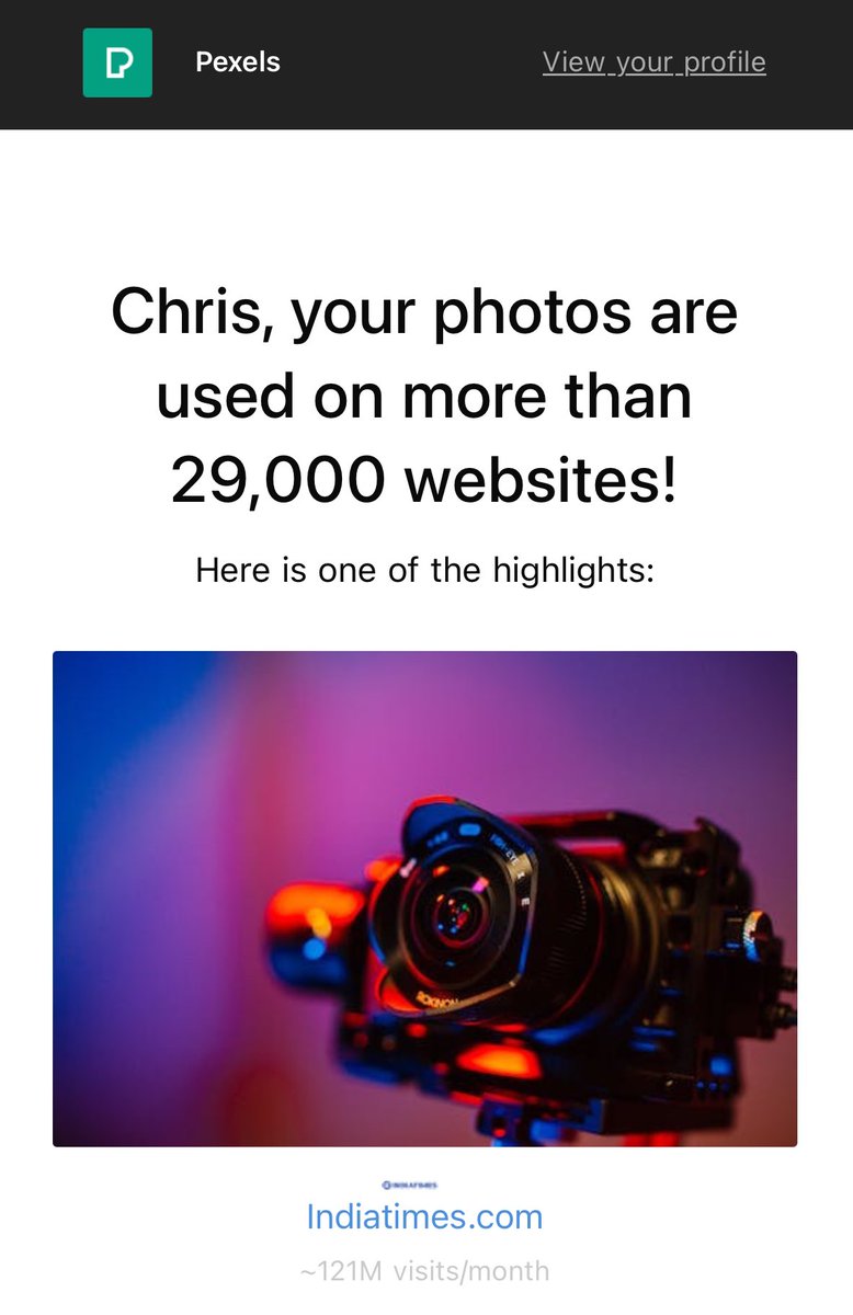 My photos are used on indiatimes.com and 29,000 other websites 🎉 via @pexels