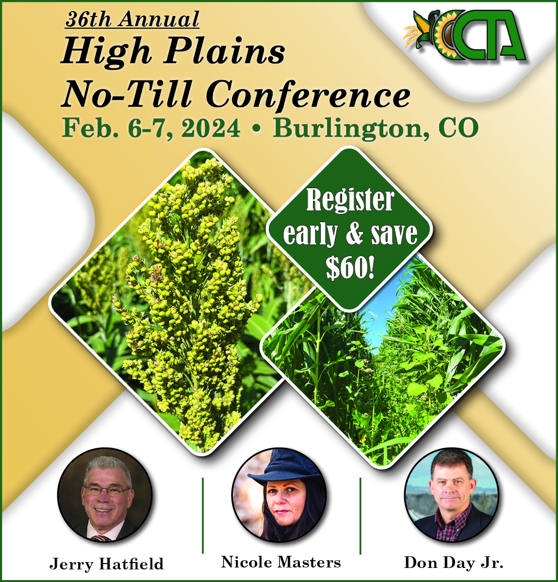 Today is the last day to save $60 with early registration for the High Plains No-Till Conference! Sign up online at highplainsnotill.com