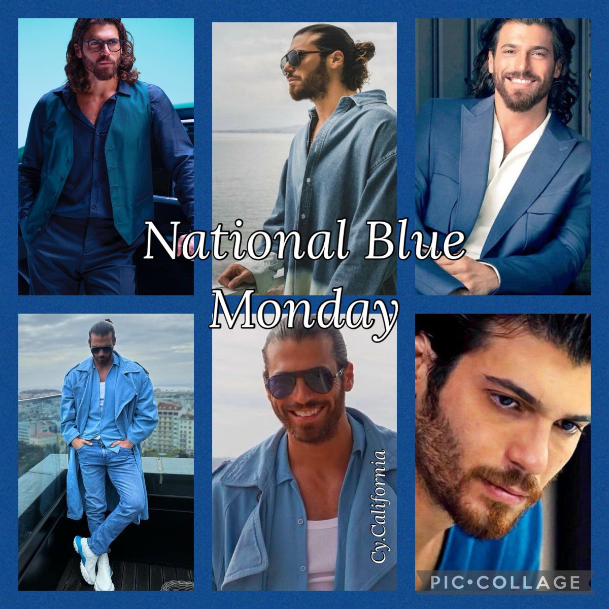 It's National Blue Monday . Let's cheer up the timeline with some 💙 #CanYaman  📸,  gifs or clips.  He sure looks goood in that color and he proved it this weekend. 
CanYamanEnglishTeam