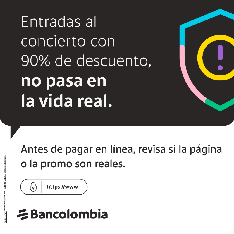 Bancolombia's tweet photo. ¡Pilas! Escribe directamente la dirección del sitio en el navegador.