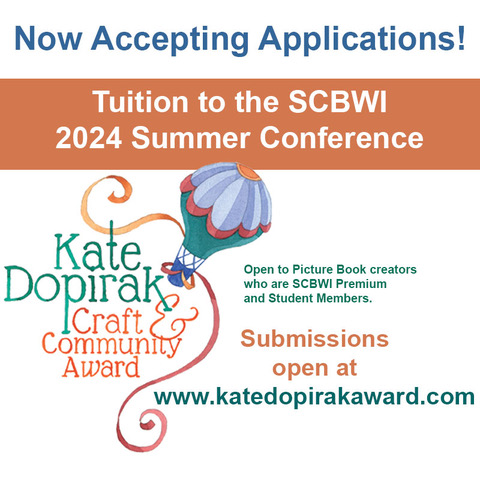 Picture book writers! SCBWI members! Submissions are OPEN for the Kate Dopirak Craft & Community Award honoring my friend Kate: katedopirakaward.com Win: 🌟Tuition to #SCBWI Summer Conference 🌟Conversations w/ industry professionals