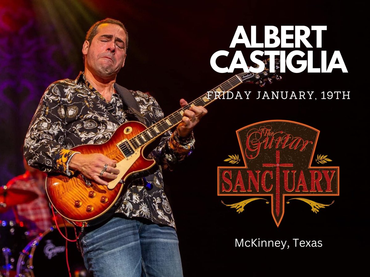 Albert Castiglia Live at The Guitar Sanctuary, Friday January, 19th! 🎟️ Tickets are on sale now!!! showclix.com/event/albertca… Who is coming out? #theguitarsanctuary @RecordsGulf @IntrepidArtists #albertcastiglia #albertcastigliaband @BluesBrat