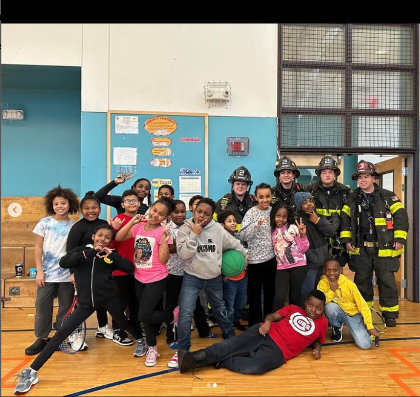 CambridgeMAFire's tweet photo. Following a recent response to the Community Art Center Cambridge, the members of Engine 2  &amp; Ladder 3 (group 4) were invited to stay for a nice visit. 
Maybe there are some future Cambridge firefighters in the group!
- @CACCambridge photo
@CambMA https://t.co/URTtUaMQ1L