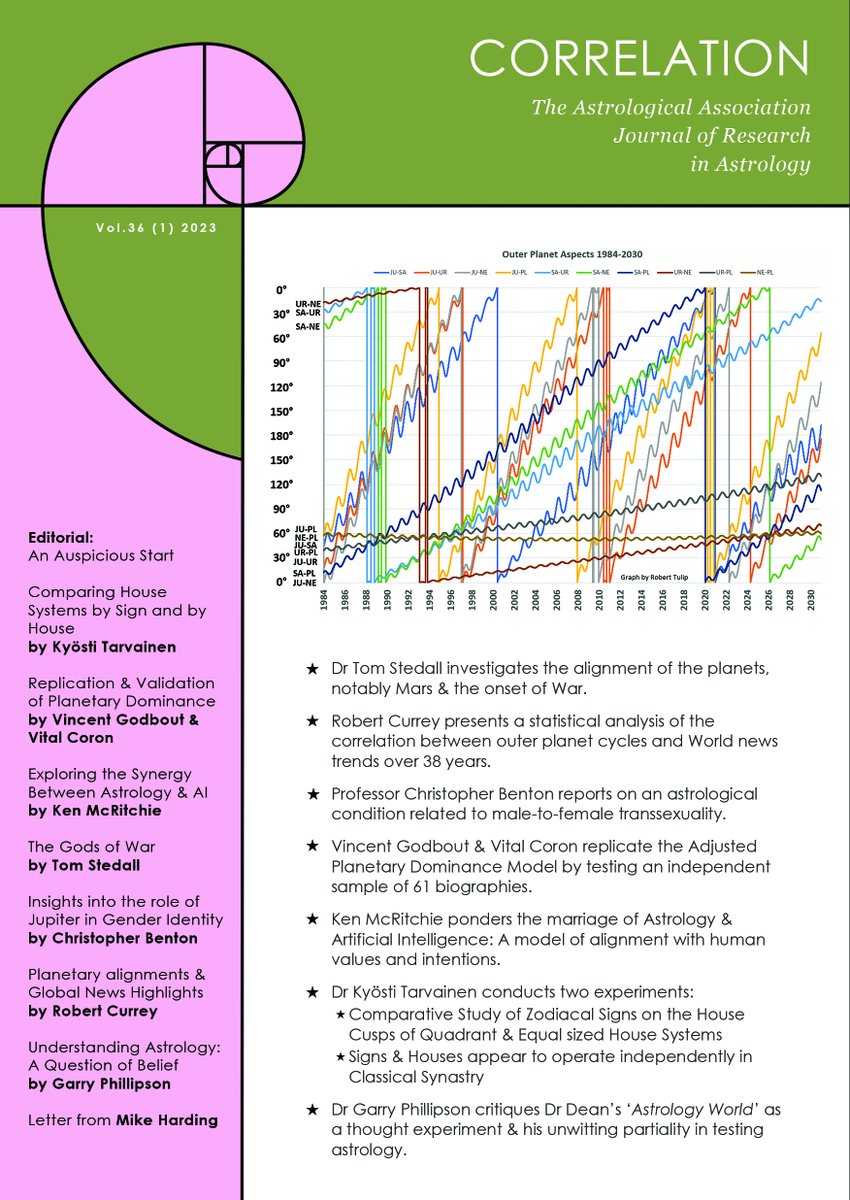 RobertCurrey's tweet photo. Here's the latest Correlation Journal of Astrology Research with 6 robust quantitative studies &amp; 3 stimulating articles by Dr Kyosti Tarvainen, Vincent Godbout, Vital Coron, Ken McRitchie, Dr Tom Stedall, Prof Christopher Benton, Dr Garry Phillipson, Mike Harding &amp; Robert Currey. https://t.co/CJmiFRzagb