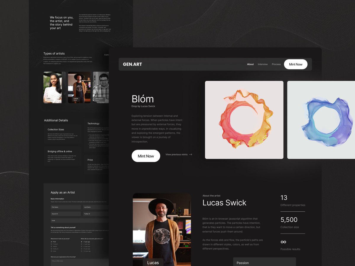 04. 

Landing page for a generative NFT site. 
#daretoshare24