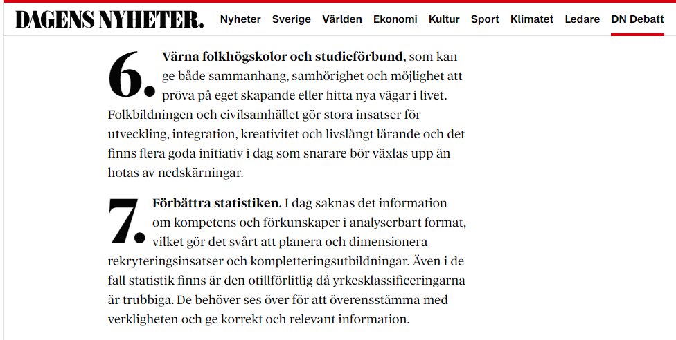 'Värna folkhögskolor och studieförbund, som kan ge både sammanhang, samhörighet och möjlighet att pröva på eget skapande eller hitta nya vägar i livet.' Dataspelsbranschen i DN Debatt: dn.se/debatt/det-ar-… #folkhögskola #studieförbund #folkbildning #bildning