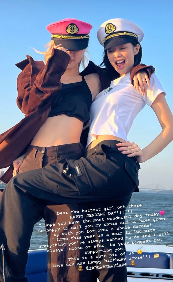 blackpinkbabo's tweet photo. Rosé: “Dear the hottest girl out there. HAPPY JENDAWG DAY!!!!! I hope you have the most wonderful day today 🩷 So happy to call you my unnie and to have grown up with you for over a decade! I hope this year is a year filled with everything you’ve always wanted to do and I will always, close or afar, be your biggest fan supporting you. This is a cute pic of us ☺️ Love uuu xxx happy birthday lovie!!! 🍰🧸”