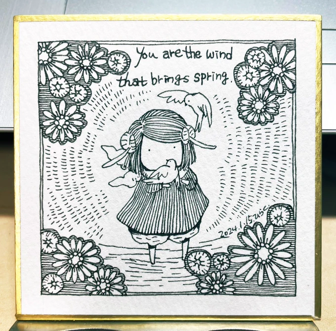 1/15:
あなた達は春を呼ぶ風。
You are the wind that brings spring.

 #Pavot  #ペン画 