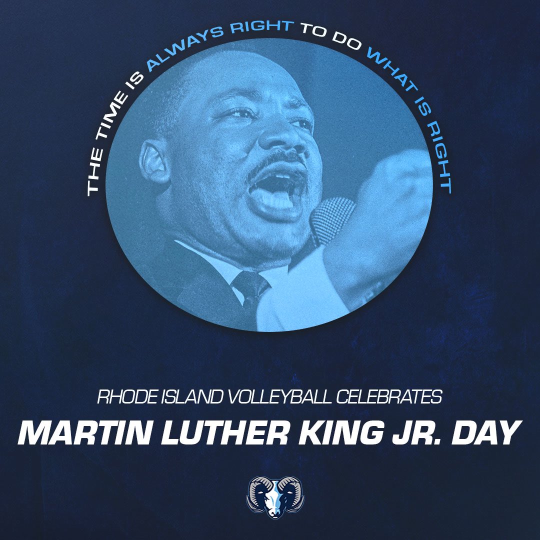 rhodyvball's tweet photo. Today we celebrate the life of Dr. Martin Luther King Jr. and the legacy that he has left. #gorhody https://t.co/F79PrG1uAB
