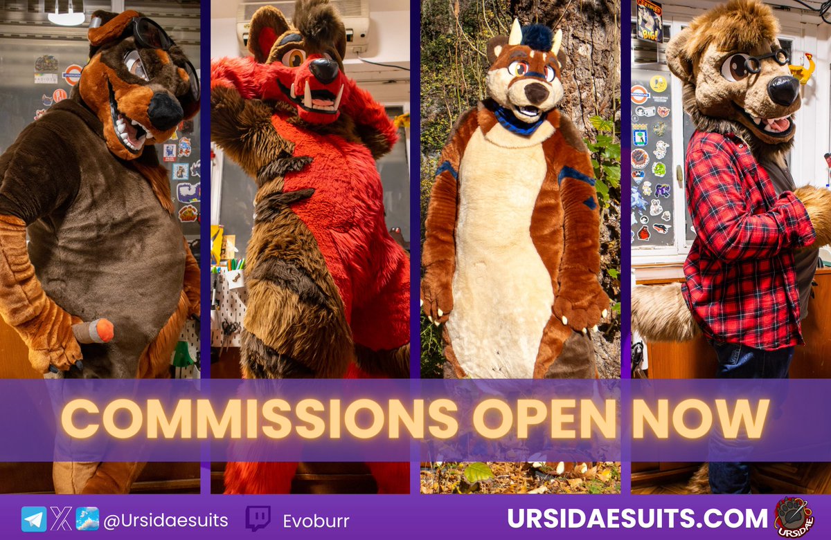UrsidaeSuits's tweet photo. FURSUIT COMMISSIONS OFFICIALLY OPEN! ✨🐾❤️❤️❤️

⬇️⬇️How to Order, Quote Form and Prices ⬇️⬇️ https://t.co/aLO54yhkfH
