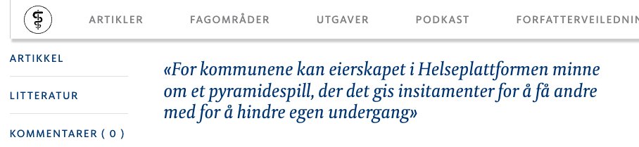 Dette må være den dårligste attest på et IT-system fra brukerne jeg noensinne har sett :-) 
#helseplattformen

tidsskriftet.no/2024/01/debatt…