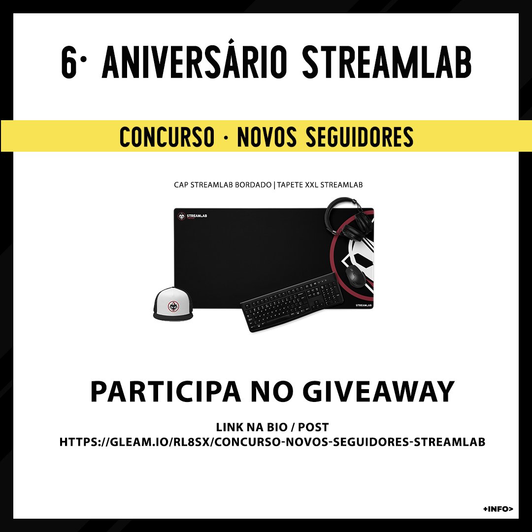 streamlab's tweet photo. 🔥 CONCURSOS STREAMLAB 6º ANIVERSÁRIO! 🔥

Habilita-te a ganhar uma coleção de Merch Early Edition antes da abertura e lançamento da Loja de Merch StreamLab® !

Links para Participar:
Concurso Novos-Seguidores:
https://t.co/5IGLd1YLon

Concurso Viewers-StreamLab:
https://t.co/mUi4pfDREO

Segue os passos do Gleam e boa sorte!

Concurso "A tua Caricatura": (Última Imagem)
Vence a Caricatura de 2023 mais likes no insta (1 de Fevereiro)
