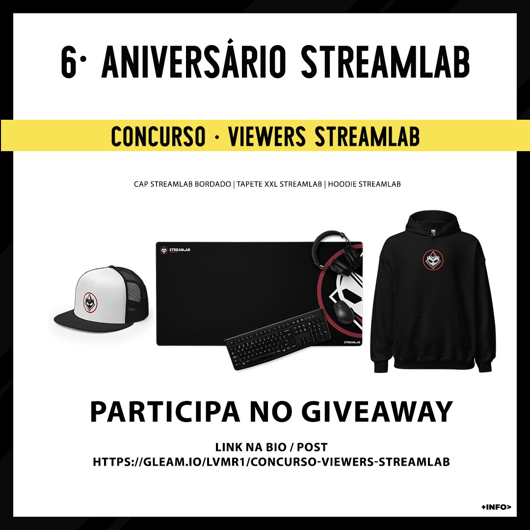streamlab's tweet photo. 🔥 CONCURSOS STREAMLAB 6º ANIVERSÁRIO! 🔥

Habilita-te a ganhar uma coleção de Merch Early Edition antes da abertura e lançamento da Loja de Merch StreamLab® !

Links para Participar:
Concurso Novos-Seguidores:
https://t.co/5IGLd1YLon

Concurso Viewers-StreamLab:
https://t.co/mUi4pfDREO

Segue os passos do Gleam e boa sorte!

Concurso "A tua Caricatura": (Última Imagem)
Vence a Caricatura de 2023 mais likes no insta (1 de Fevereiro)