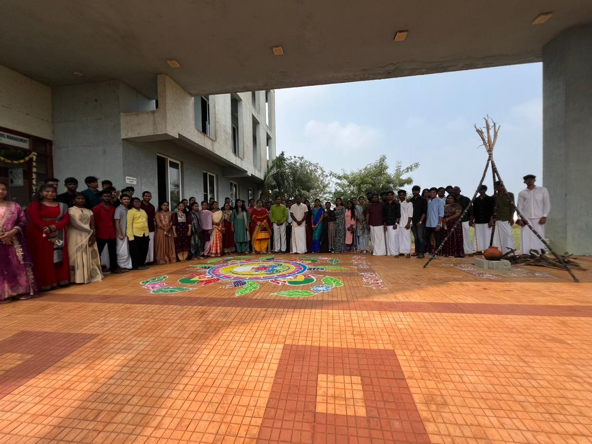 iittmnellore's tweet photo. Here is our IITTM South Campus showing gratitude  for the bountiful harvest and celebrating the joyous occasion of Pongal. 

Wishing you a Pongal filled with happiness and prosperity. May the sweetness of Pongal fill your life with joy!
 - IITTM, Nellore. https://t.co/SqUOGLEODY