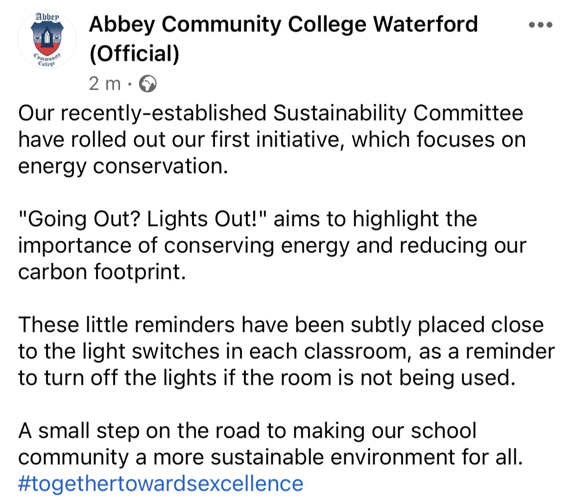 We look forward to the many initiatives of our newly-established Sustainability committee @KCETB_Schools