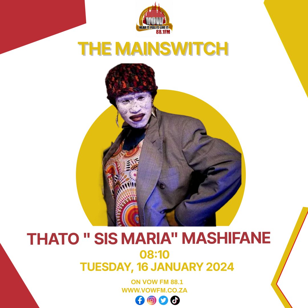 DjteeSA_'s tweet photo. Tomorrow on #TheMainSwitch we have @SesiKaNthato who is known for his character as the cold and nosy neighbourhood witch, Sis Maria, on TikTok.

Tune in!! Sharp neh 😂 https://t.co/7KsfkYoXfd