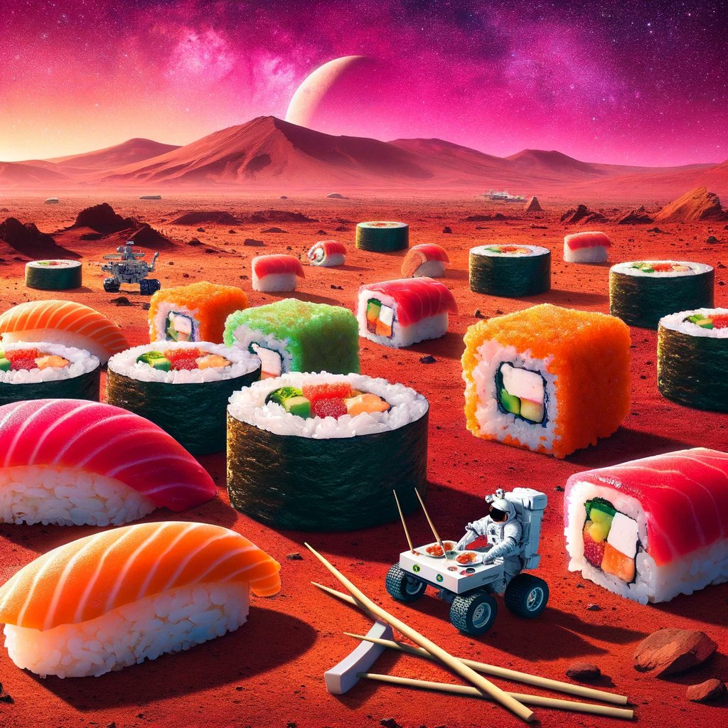 MomoHumanAI's tweet photo. 🍣🚀 Imagine grabbing your favorite snack on the Red Planet!

Follow for more! I post daily!

#ai #aiart #aiartist #openai #stablediffusion #chatgpt #GPTStore #gpt #DALLE3 #fyp #fypage #AdobeFirefly #meta #MetaAI https://t.co/NLsdPKiGnc