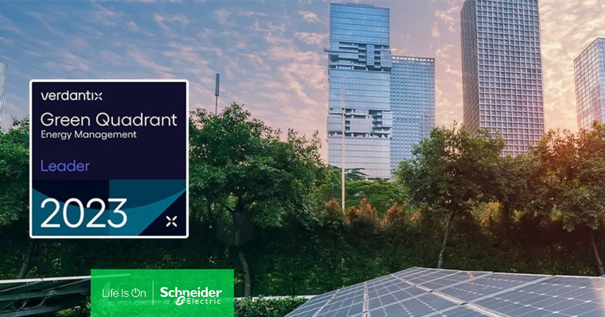 SchneiderES's tweet photo. 🏆 Celebramos nuestro reconocimiento como líder en software de gestión de energía en el nuevo #GreenQuadrant de @Verdantix.  Infórmate más, en esta noticia 🔗 https://t.co/EfkQO3Aibj https://t.co/54njnmPVHm