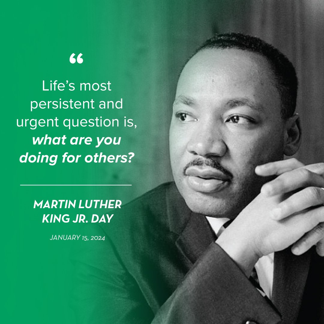 “Life’s most persistent and urgent question is, 'What are you doing for others?” - Dr. Martin Luther King Jr. Day.

On this National Day of Service, thank you to all who are helping others.

#MLKDay #DayOfService #DonateLife