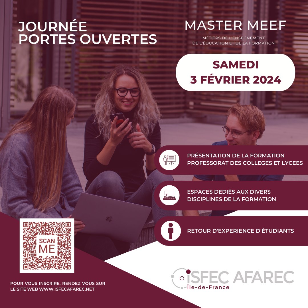 ISFEC_AFAREC's tweet photo. L'ISFEC se situe dans un cadre exceptionnel au cœur de #Paris.
Lors de la JPO vous pourrez visiter notre #centrededocumentation et son fonds spécialisé dans les #métiersdeleducation
Rendez-vous le samedi 3 février 2024 dès 10h !
Au 39 rue Notre-Dame des Champs - PARIS 6ème https://t.co/P2yRG7k2DW