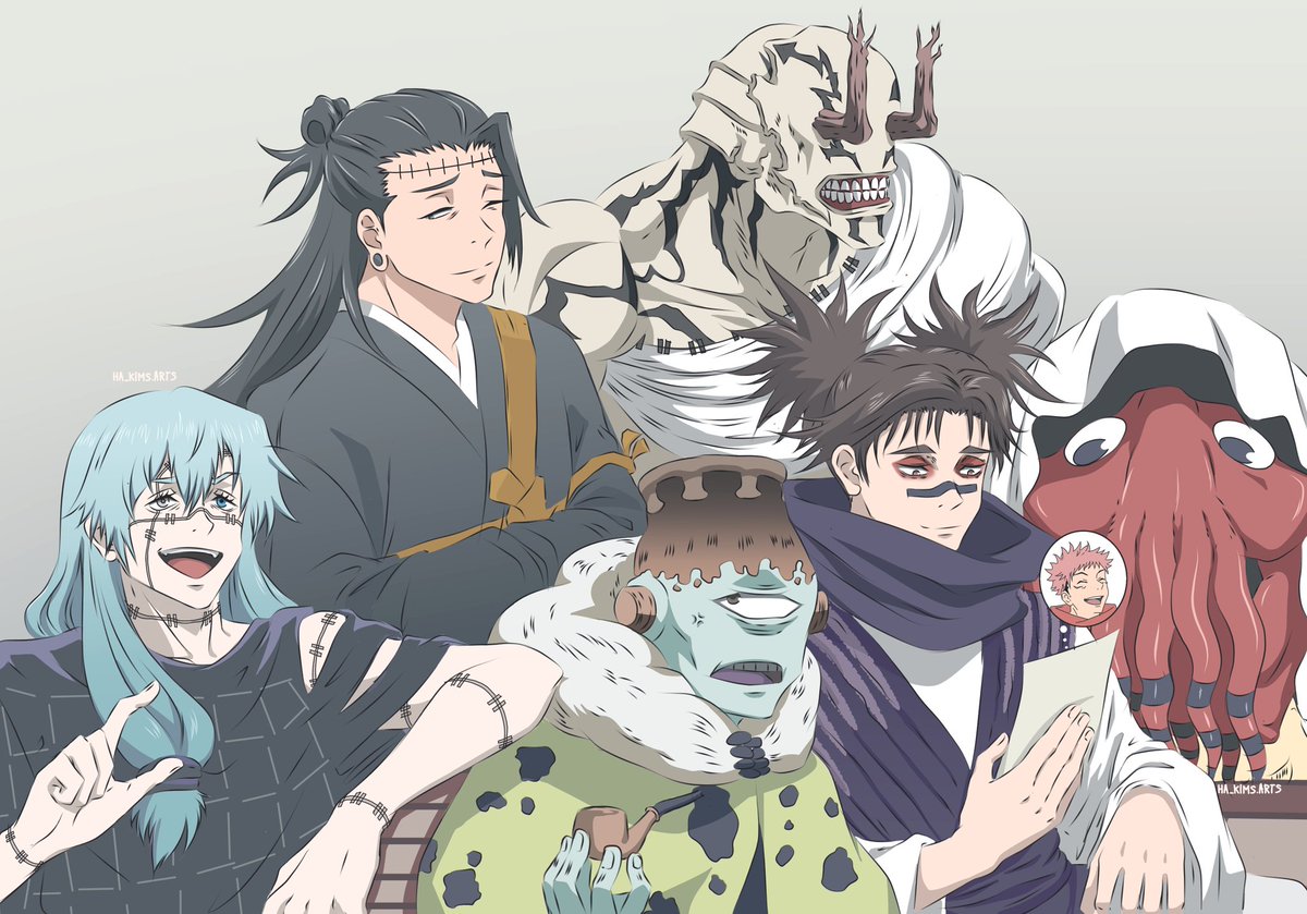 el_arte29's tweet photo. Finally! It's done. Took me so long to finish them.

#jujutsukaisenseason2
#jujutsukaisenfanart #digitalart #traditionalart #mahito #kenjaku #jogo #hanami #choso #dagon #cursedspirit #ryomensukuna #SatoruGojo #GetoSuguru #yujiitadori #Shibuya https://t.co/SqtJpNVDFC