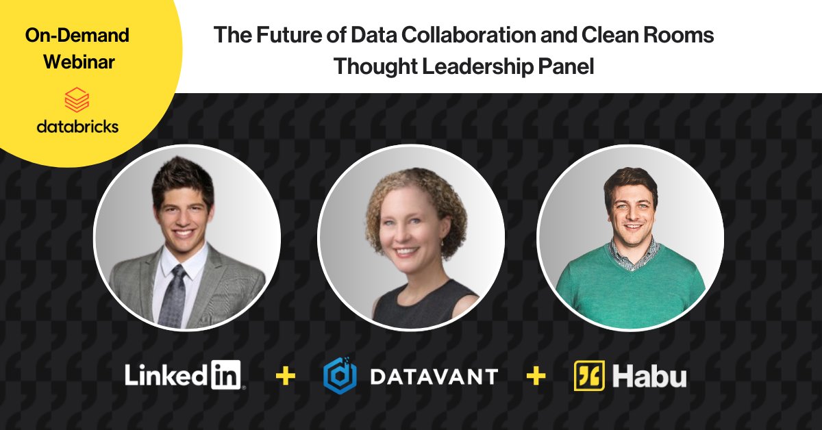 Join industry leaders from <a href="/LinkedIn/">LinkedIn</a>, <a href="/DatavantHQ/">Datavant</a>, <a href="/Databricks/">Databricks</a>, and Habu in this on-demand webinar as they discuss data clean room strategies, innovative use cases unlocked through collaboration, and valuable advice when starting your clean room journey.
hubs.la/Q02fvNH20