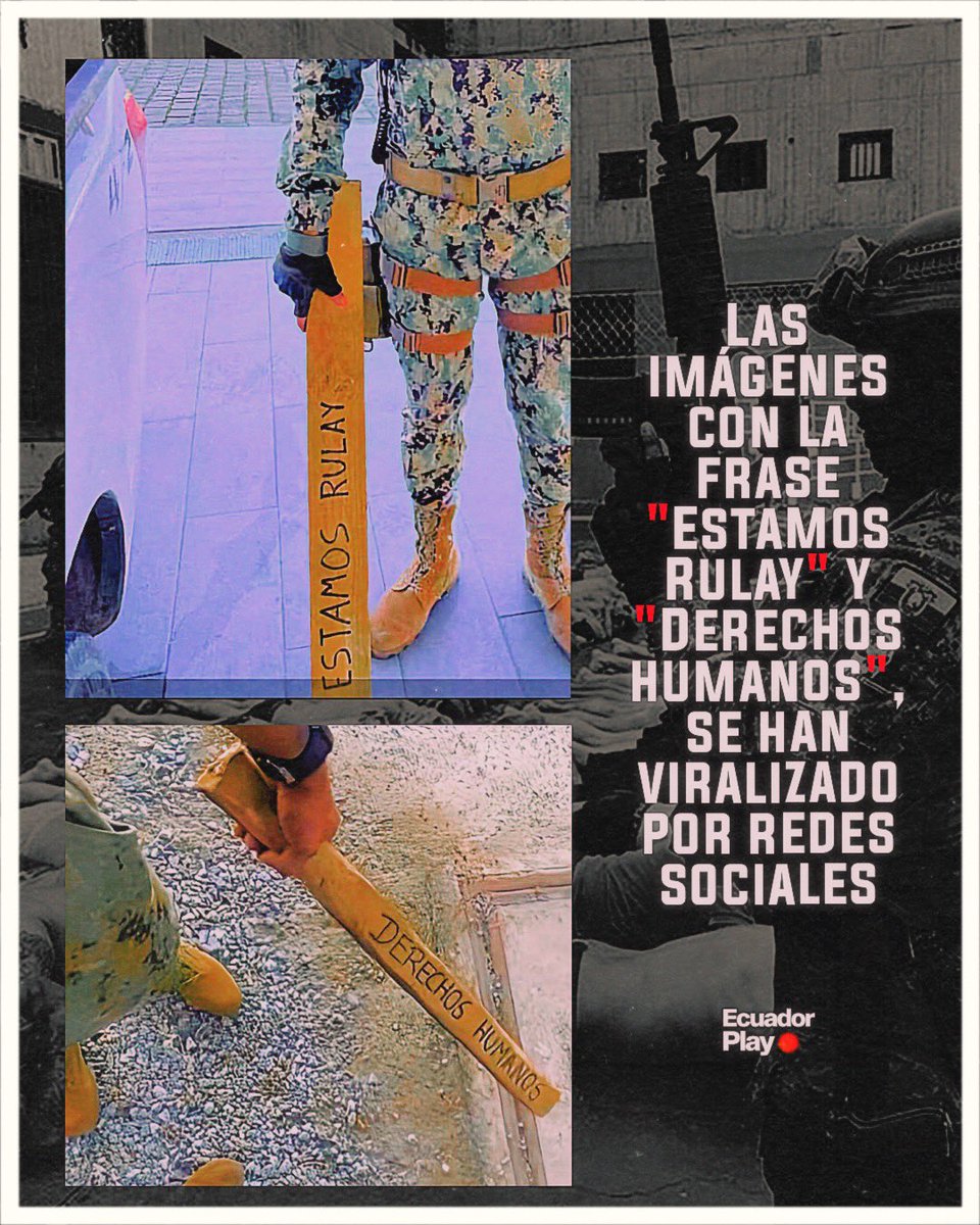EcuadorPlay's tweet photo. Las frases escritas por parte de los 🪖 militares en una tabla, se han viralizado por varias plataformas de redes sociales, teniendo una gran aceptación por parte de la 🫡 ciudadanía. https://t.co/ZqIUgzJeNG