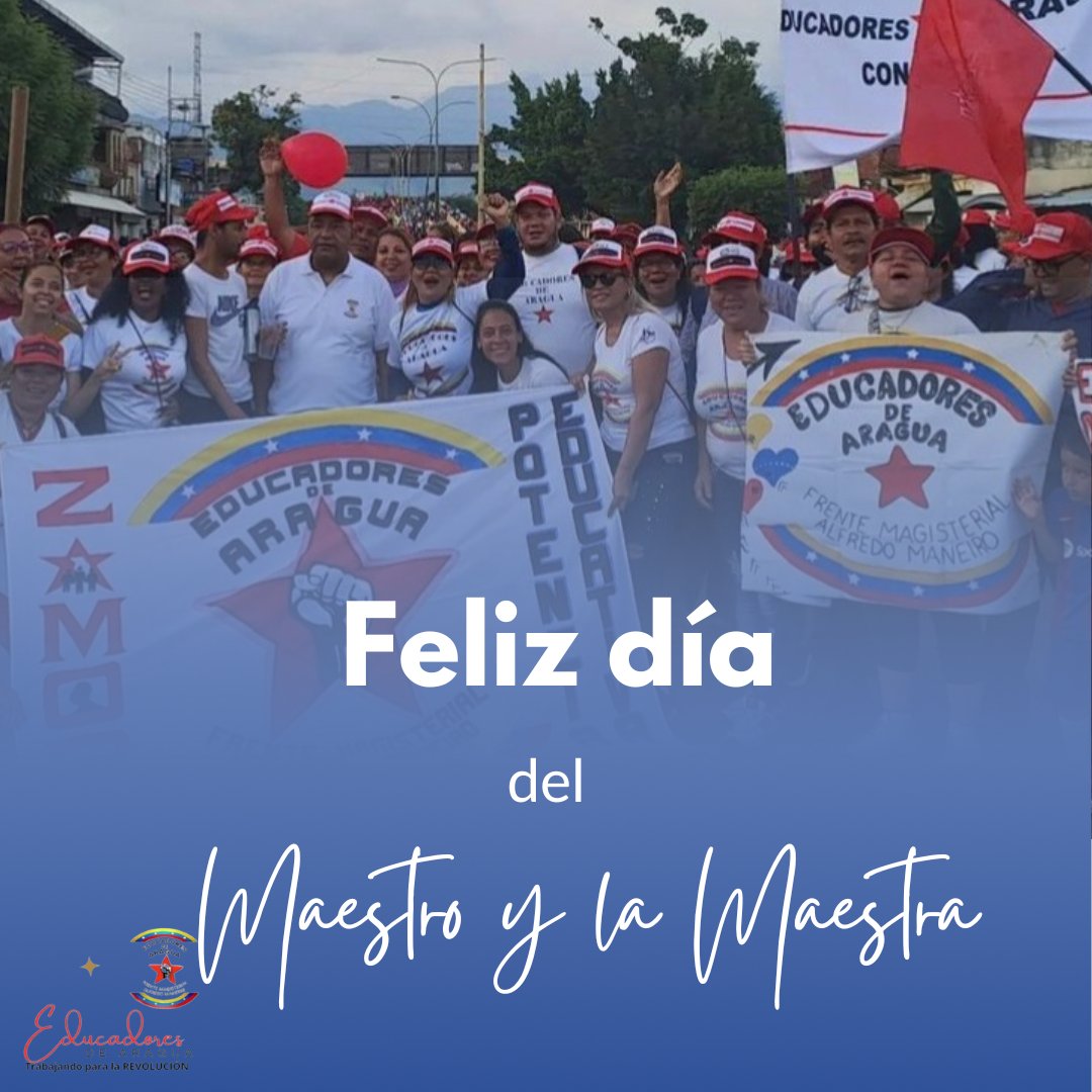 Prof. Leonardo Alvarado (@leoalvacabrera) on Twitter photo #15Enero
Enseñar es escribir en el corazón de un niño, es dejar huella en la vida de una persona.
¡Feliz Día Maestro y La Maestra!
#MensajeAnual
<a href="/NicolasMaduro/">Nicolás Maduro</a>
<a href="/Soykarinacarpio/">Karina Carpio</a>
<a href="/_LaAvanzadora/">Yelitze Santaella</a>
<a href="/dcabellor/">Diosdado Cabello R</a> #15Enero
Enseñar es escribir en el corazón de un niño, es dejar huella en la vida de una persona.
¡Feliz Día Maestro y La Maestra!
#MensajeAnual
<a href="/NicolasMaduro/">Nicolás Maduro</a>
<a href="/Soykarinacarpio/">Karina Carpio</a>
<a href="/_LaAvanzadora/">Yelitze Santaella</a>
<a href="/dcabellor/">Diosdado Cabello R</a>