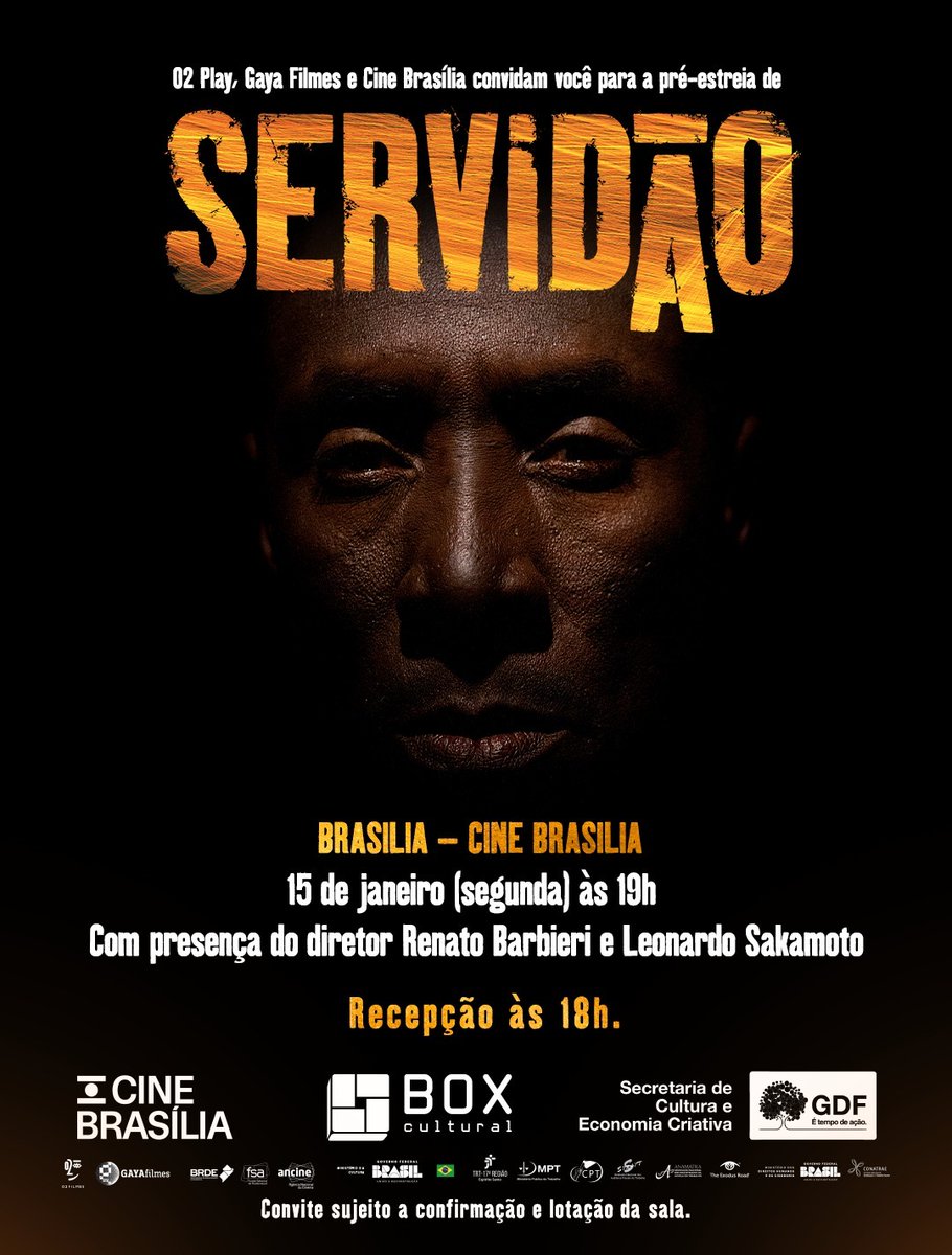 Logo mais (15), às 19h, no Cine Brasília, acontece a pré-estreia do documentário "Servidão". O filme conta a história de trabalhadores rurais da Amazônia submetidos a condições análogas a de escravidão. 

A obra chega os cinemas em 25/01. Confira!