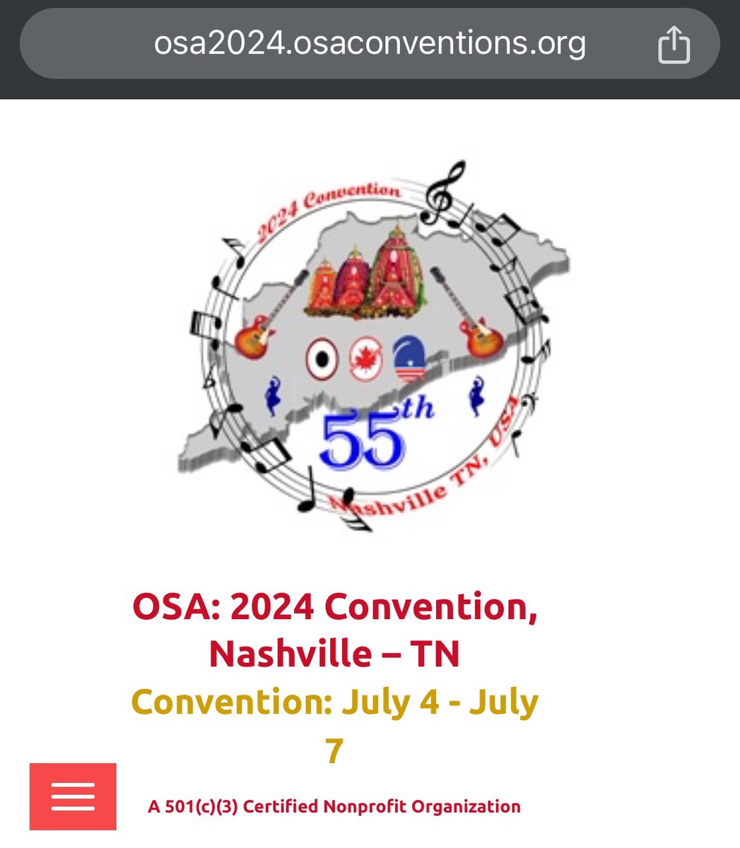 🗓️  4th to 7th July 2024

#OSAConvention 2024

<a href="/OdishaSocietyNA/">The Odisha Society of  The Americas</a>
