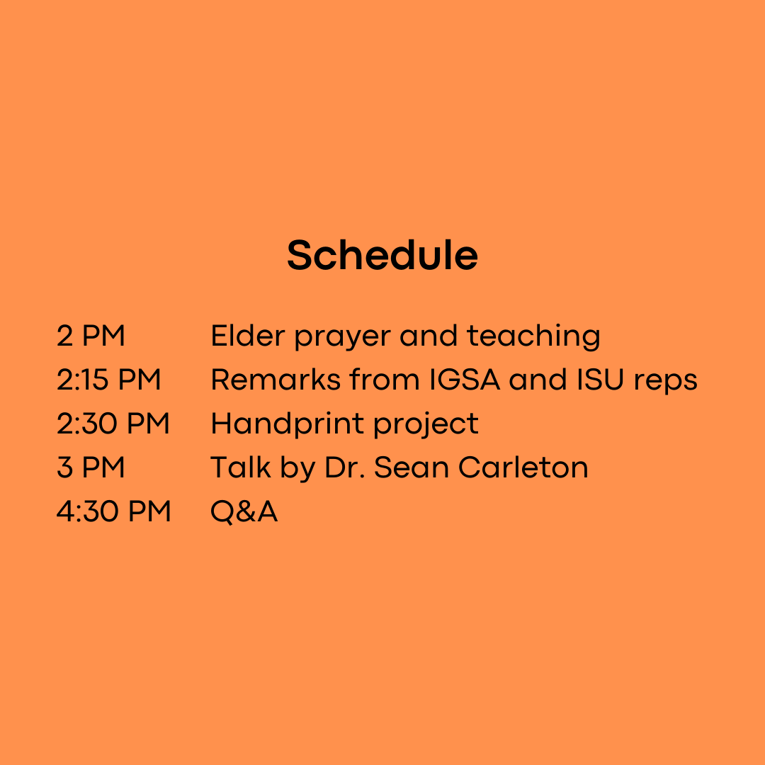 Thursday J18th from 2-5 the IGSA and @IndigenousSU_ua invite you to join us in supporting Truth&Reconciliation. @SeanCarleton will be giving a talk on Identifying and Confronting Residential School Denialism. Thank you to our partners and allies across campus and in @UofA_Arts!