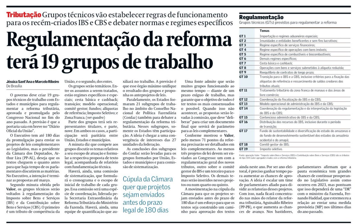 PraSerJusto's tweet photo. O ano começou para reforma tributária! Foi publicada portaria p/ criar o “Programa de Assessoramento Técnico à Implementação da Reforma Tributária˜, que vai dar insumos p/ regulamentação dos novos impostos em temas como: regimes específicos, cesta básica, cashback, transição... https://t.co/HsW2fJ4uyY