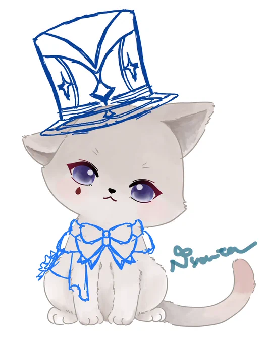 今日はここまでリネにゃん少しずつ進んでる可愛くかけてるのでは 