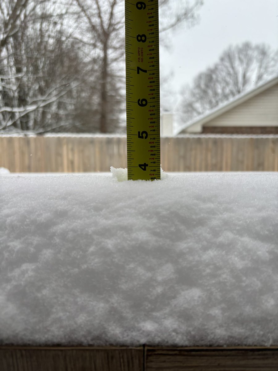prich317's tweet photo. @NashSevereWx Close to 4” taken from a patio table top at 9:30 a.m. in Maplewood subdivision of Franklin. #tspotter https://t.co/1cPhxbT45j