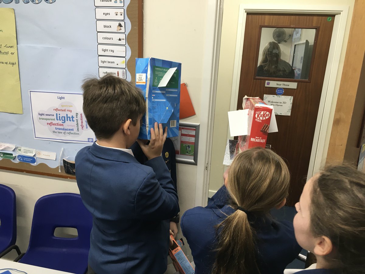 StNicksLower's tweet photo. Year 5 were learning about reflection this week, and made their own periscopes to investigate how mirrors can reflect light. They had great fun looking around corners and over their tables and showed great teamwork!

#StNicksLearning
#StNicksScience
#CollaborativeLearning https://t.co/rmb9dkWu2s