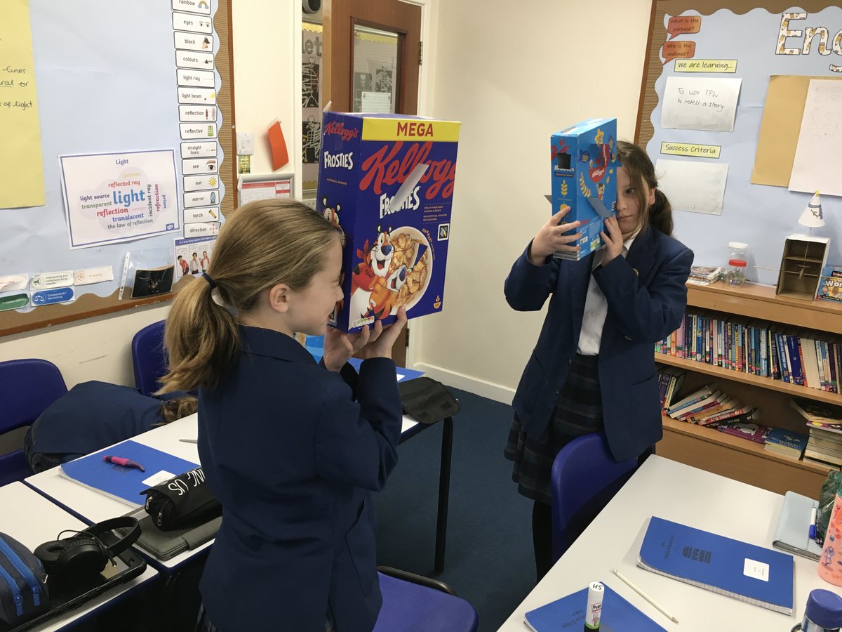 StNicksLower's tweet photo. Year 5 were learning about reflection this week, and made their own periscopes to investigate how mirrors can reflect light. They had great fun looking around corners and over their tables and showed great teamwork!

#StNicksLearning
#StNicksScience
#CollaborativeLearning https://t.co/rmb9dkWu2s