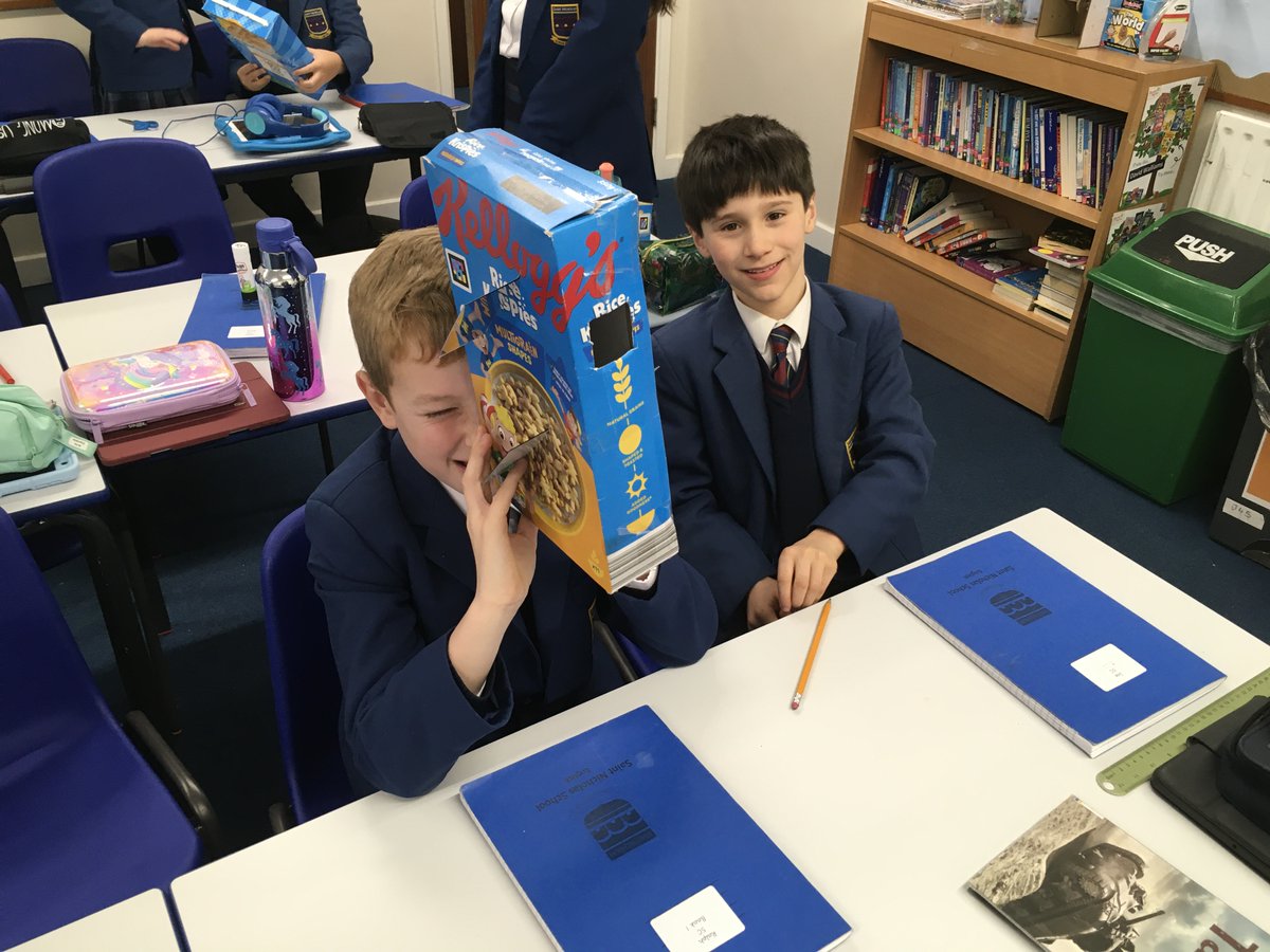 StNicksLower's tweet photo. Year 5 were learning about reflection this week, and made their own periscopes to investigate how mirrors can reflect light. They had great fun looking around corners and over their tables and showed great teamwork!

#StNicksLearning
#StNicksScience
#CollaborativeLearning https://t.co/rmb9dkWu2s