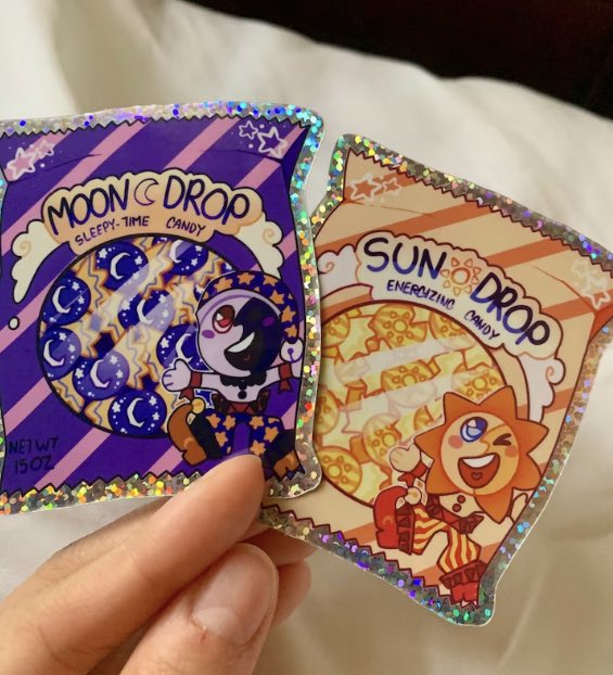 SUNDROP AND MOONDROP CANDY STICKERS ALSO RESTOCKED! 🍬 
#sundrop #moondrop #sunfnaf #moonfnaf #FNAF #fnaffanart #FNAFMovie #fnafsb #fnafsecuritybreach