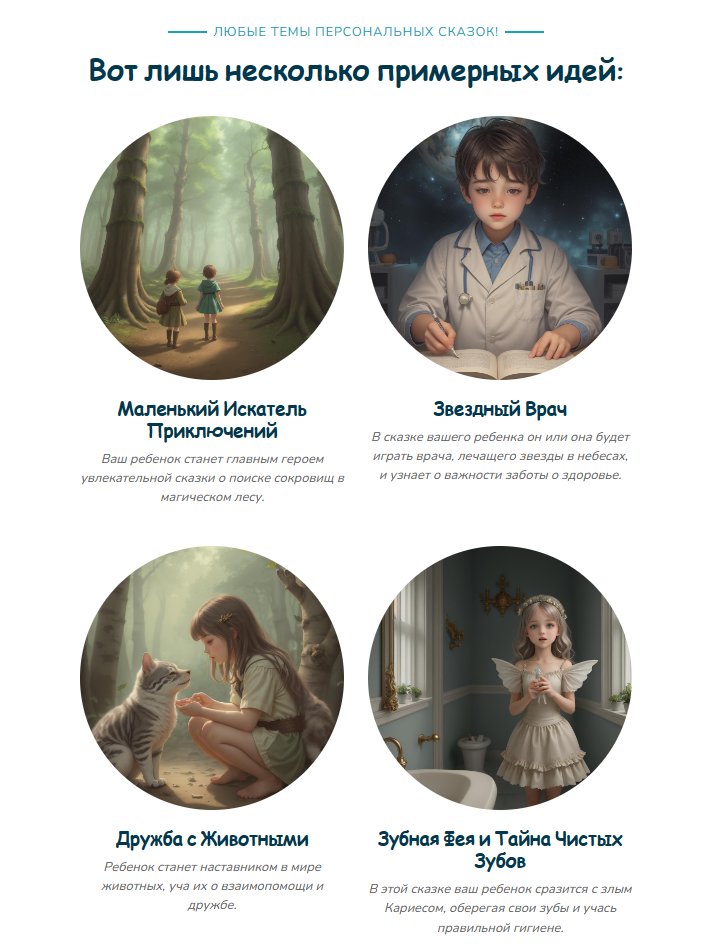 smatveev's tweet photo. Today #buildinpublic I'm launching a new product https://t.co/ILW7t8rIu1. It is a generator of personalized fairy tales for your child.
Where the child is the main character of the tale. And the stories themselves are selected not good and useful for the development of the theme. https://t.co/vfgrAoW7x5