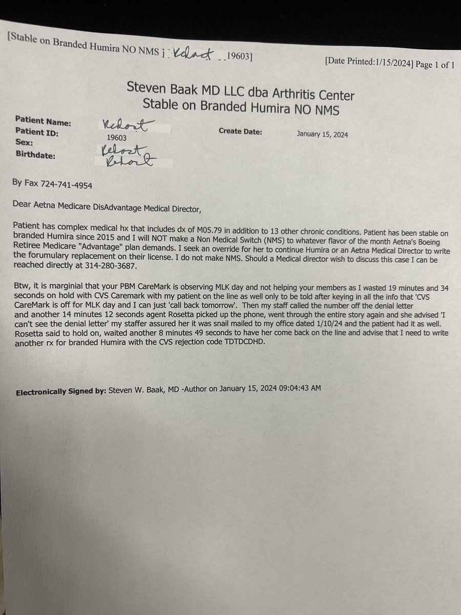 The Non Medical Switch (NMS) is terrible 4patients. ⁦⁦@Boeing⁩ put retirees into Medicare DisAdvantage and this is the result. 👇👇👇#NotHealthCare do better Boeing. ⁦@stltoday⁩
