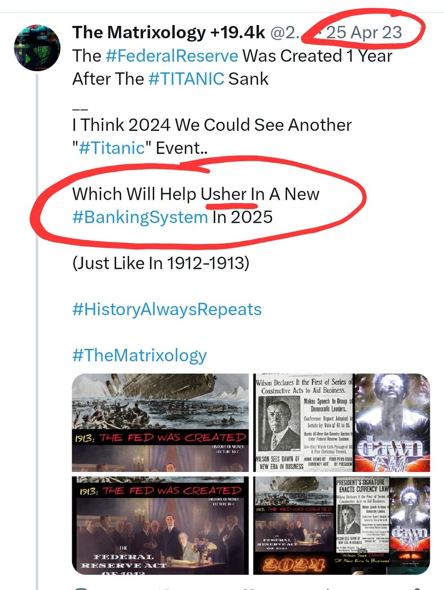 'I Think 2024 We Could See Another #Titanic Event..

Which Will Help '#USHER'👈 In A New #BankingSystem' - @22_Savage22
__

2024: '#USHER' 👈
Is Performing At The #SuperBowl 🤔

Interesting..

#TheMatrixology
