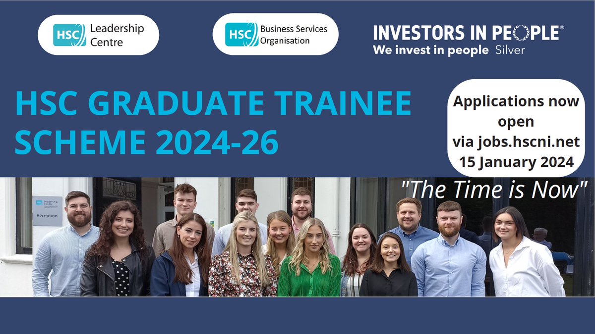 The   <a href="/BSO_NI/">Business Services Organisation</a> has opened the application process for the @HSCNI Graduate Trainee scheme for 2024-26 today! Apply now at   jobs.hscni.net/Search?SearchC….   There are seven pathways to choose from, competitive salary, professional training with coaching and mentoring built in.