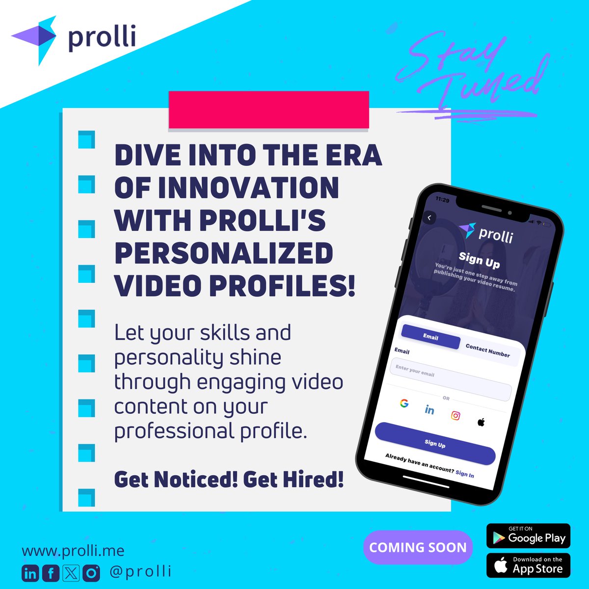 prolliapp's tweet photo. Follow @prolliapp to get updates about our upcoming launch.
#prolli #prolliapp #videocv #videoresume #skillsharing #talentsharing #getreferred #GetHired #EmploymentTips #PersonalBrand #JobSeekers #StandOut #JobHunting #JobApplication #GenZ #YoungMillennials #CareerGuidance https://t.co/Gh1gAqpwzz