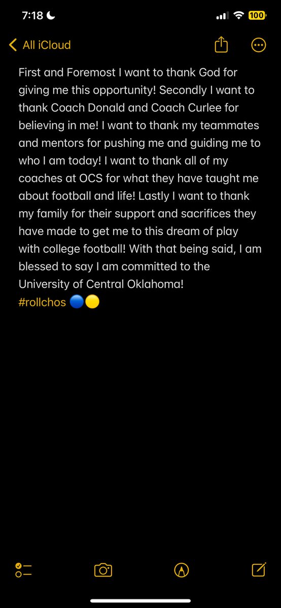 Hayden Brake (@haydenbrake55) on Twitter photo 100% committed! Staying home!!
🟡🔵 <a href="/ucobronchofb/">UCO Football</a> <a href="/_CoachDonald/">Dimitri Donald™</a> <a href="/CoachTwe/">Logan Twehous</a> <a href="/Coach_Curlee/">James Curlee</a> @Coach_GSully @CoachMcKee_OCS <a href="/troof10/">Tanner Roof</a> <a href="/Coach_Enloe/">Chad Enloe</a> <a href="/TheChrisRubio/">Rubio Long Snapping®</a> <a href="/_abbyboyer_/">Abby Boyer</a> <a href="/RecruitOCS/">Recruit OCS FB</a> <a href="/CoachDDudley/">Dallas Dudley</a> <a href="/jgoudeau18/">Jonathan Goudeau</a> <a href="/AdamDorrel/">Adam Dorrel</a> 100% committed! Staying home!!
🟡🔵 <a href="/ucobronchofb/">UCO Football</a> <a href="/_CoachDonald/">Dimitri Donald™</a> <a href="/CoachTwe/">Logan Twehous</a> <a href="/Coach_Curlee/">James Curlee</a> @Coach_GSully @CoachMcKee_OCS <a href="/troof10/">Tanner Roof</a> <a href="/Coach_Enloe/">Chad Enloe</a> <a href="/TheChrisRubio/">Rubio Long Snapping®</a> <a href="/_abbyboyer_/">Abby Boyer</a> <a href="/RecruitOCS/">Recruit OCS FB</a> <a href="/CoachDDudley/">Dallas Dudley</a> <a href="/jgoudeau18/">Jonathan Goudeau</a> <a href="/AdamDorrel/">Adam Dorrel</a>