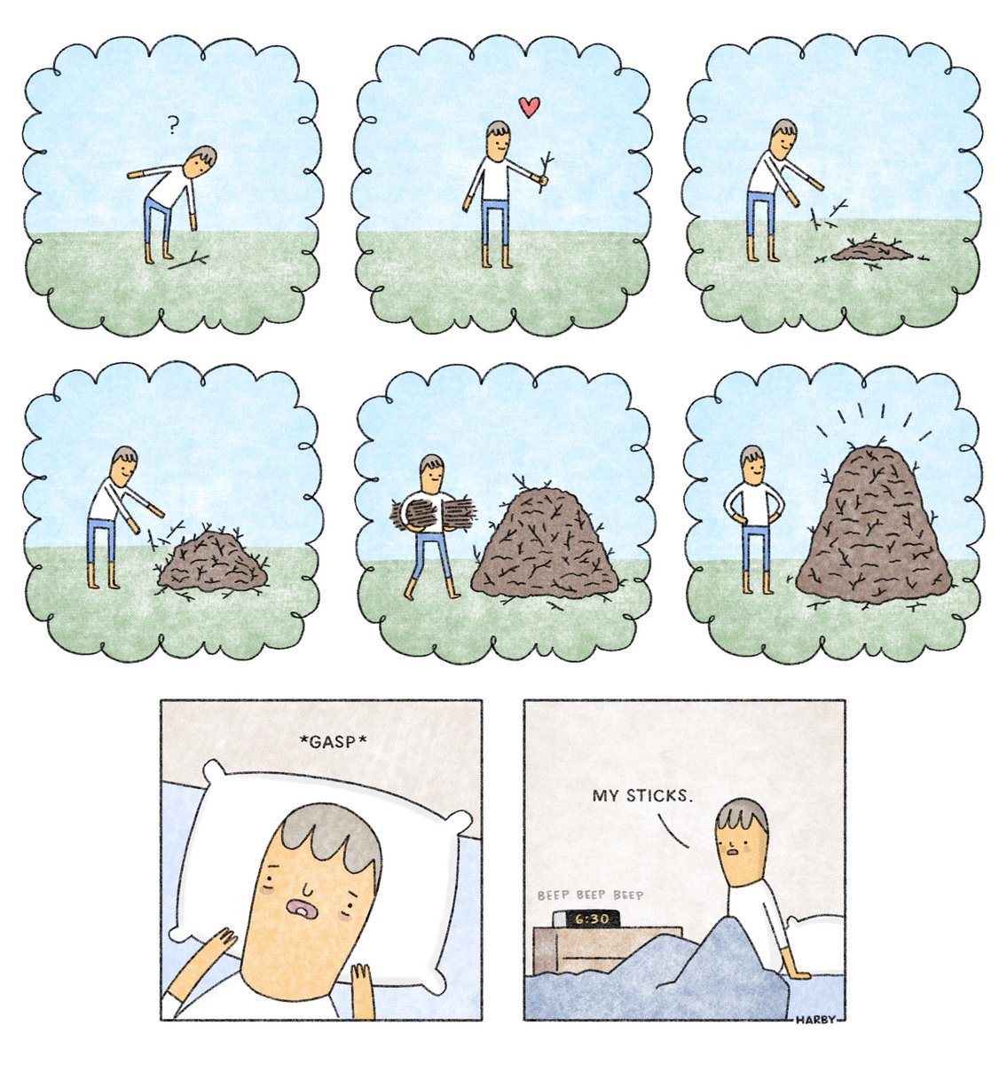 ryanharby's tweet photo. The year after my son was born I couldn’t stop writing comics about sleep. I don’t think I even noticed the pattern at the time but clearly I needed a nap. https://t.co/tJUhhRD9I0