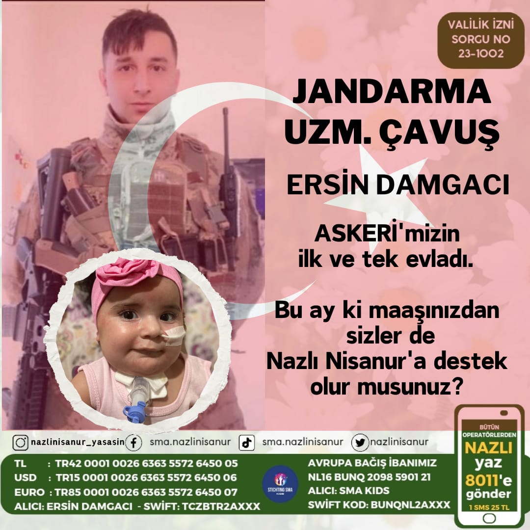 #UzmanÇavuş  evladı sizden destek bekliyor ufacık bir bağışınız ile bu hayata tutunabilicek
#jandarma 
<a href="/alitilkici38/">Ali Tilkici 🇹🇷</a>
<a href="/Kerim_Mudur/">Kerim Müdür</a>
#TSK #gündem #Pazartesi #destek #yardim